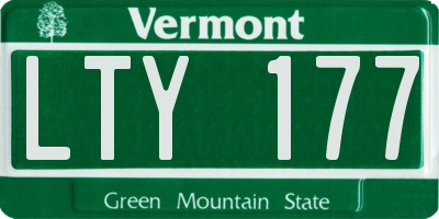 VT license plate LTY177