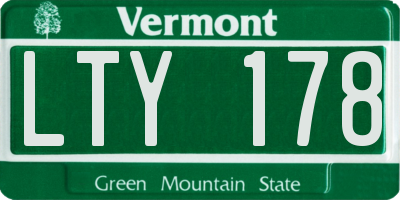 VT license plate LTY178