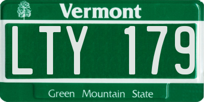 VT license plate LTY179