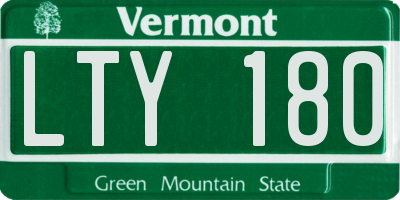 VT license plate LTY180