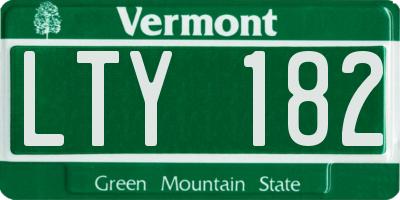 VT license plate LTY182
