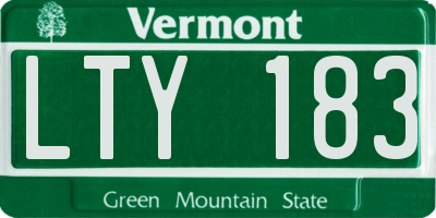 VT license plate LTY183