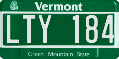 VT license plate LTY184