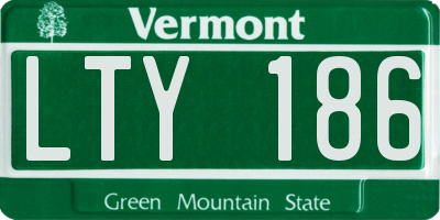 VT license plate LTY186