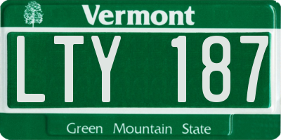VT license plate LTY187