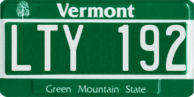 VT license plate LTY192