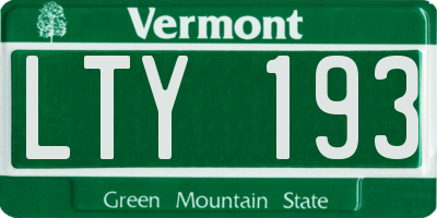 VT license plate LTY193