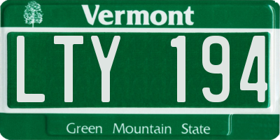 VT license plate LTY194