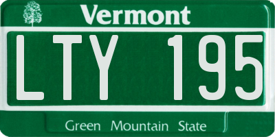 VT license plate LTY195