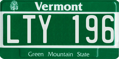 VT license plate LTY196