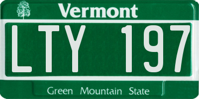 VT license plate LTY197