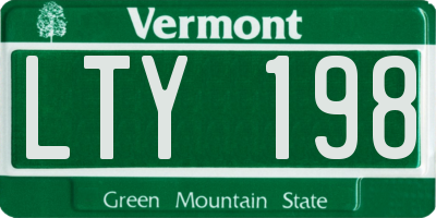 VT license plate LTY198