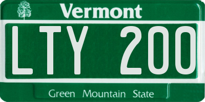 VT license plate LTY200
