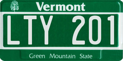VT license plate LTY201