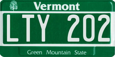 VT license plate LTY202
