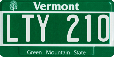 VT license plate LTY210