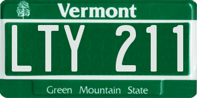 VT license plate LTY211