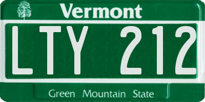 VT license plate LTY212