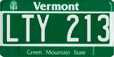 VT license plate LTY213