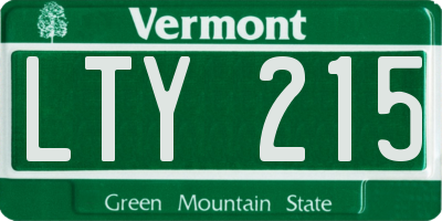 VT license plate LTY215