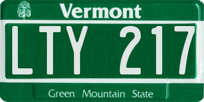 VT license plate LTY217