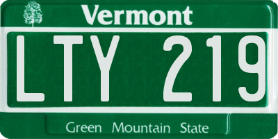 VT license plate LTY219
