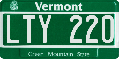 VT license plate LTY220