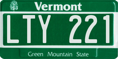 VT license plate LTY221
