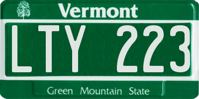 VT license plate LTY223