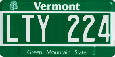 VT license plate LTY224