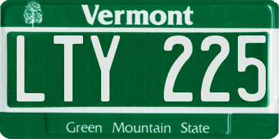 VT license plate LTY225