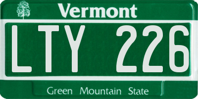 VT license plate LTY226