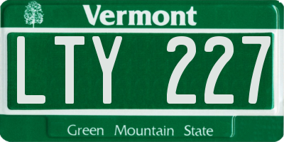 VT license plate LTY227