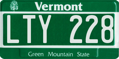 VT license plate LTY228