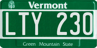 VT license plate LTY230