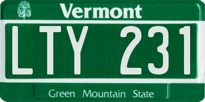 VT license plate LTY231