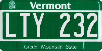 VT license plate LTY232