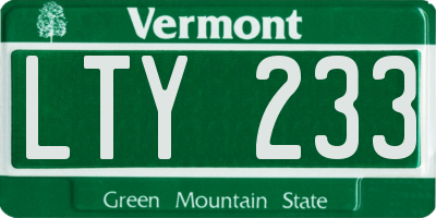 VT license plate LTY233