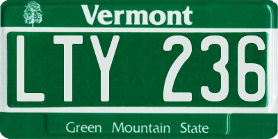 VT license plate LTY236