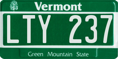 VT license plate LTY237