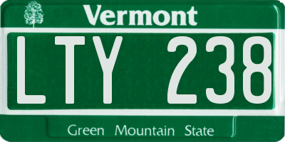 VT license plate LTY238