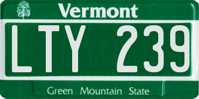 VT license plate LTY239