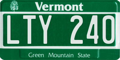 VT license plate LTY240