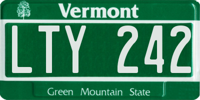 VT license plate LTY242