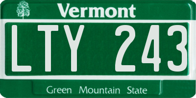 VT license plate LTY243