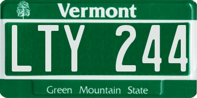 VT license plate LTY244