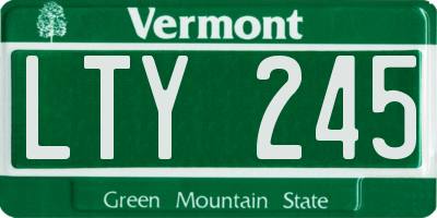VT license plate LTY245