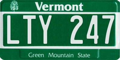 VT license plate LTY247