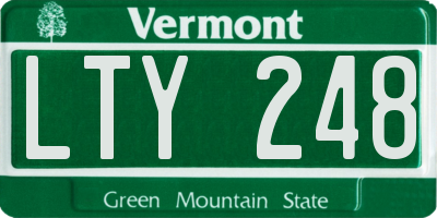 VT license plate LTY248