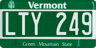 VT license plate LTY249